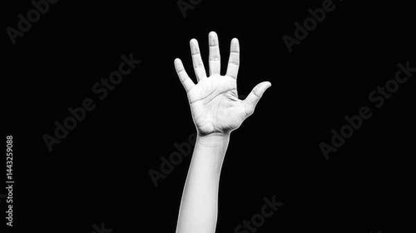 Fototapeta Emerging Hand of Fear from the Darkness Shadowy Abyss Art Image Eerie Environment Dramatic Perspective Terror Unleashed
