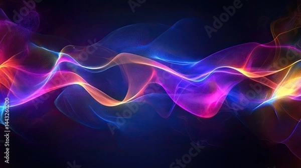 Fototapeta abstract glowing lines, futuristic wavy background ,bstract background with colorful glowing waves ,neon light waves changing color, wallpaper design