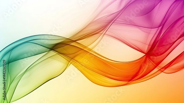Fototapeta abstract mystical multi colored smoke ,Abstract colorful background with wave ,Abstract colorful translucent textile texture on white background