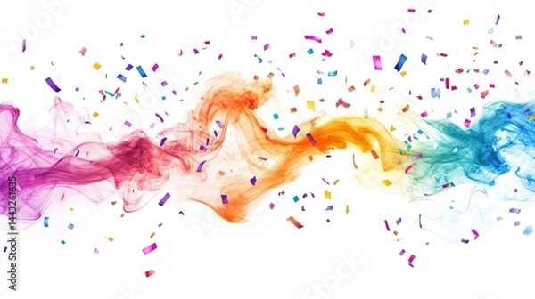 Fototapeta Abstract multicolored smoke on a white background ,Colorful smoke isolated on white background ,Abstract colorful smoke on white background