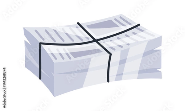 Obraz Stack of newspapers tied with string representing daily news and information
