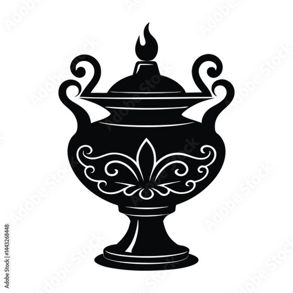 Obraz Elegant celadon-glazed incense burner on white background