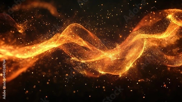 Fototapeta abstract galaxy with stars and nebula,abstract colorful smoke waves on dark background with bokeh effect ,Vibrant Multimedia Streams Colorful Abstract Background with Swirling Light and Data Particles