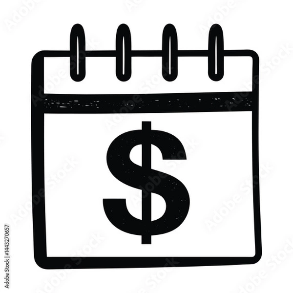 Obraz Calendar with dollar sign on white background