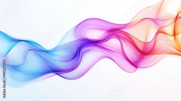 Fototapeta Abstract multicolored smoke on a white background ,Pink color texture studio with wavy line white background