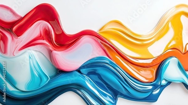 Fototapeta Colorful abstract background with light and color effects, dreamlike composition, colorful explosions, swirls of multicolore marble,liquid marble texture