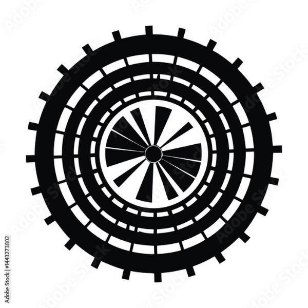 Obraz Abstract clock with spinning data on white background