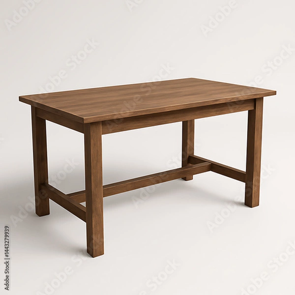 Obraz Rustic Wooden Table Isolated on White Background