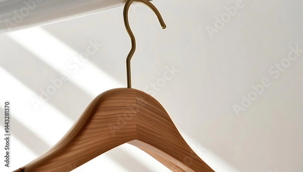 Obraz Minimalist Wooden Hanger with Sunlight