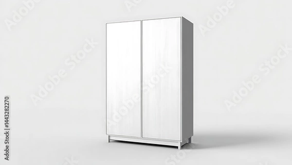Obraz White Minimalist Wardrobe on White Background