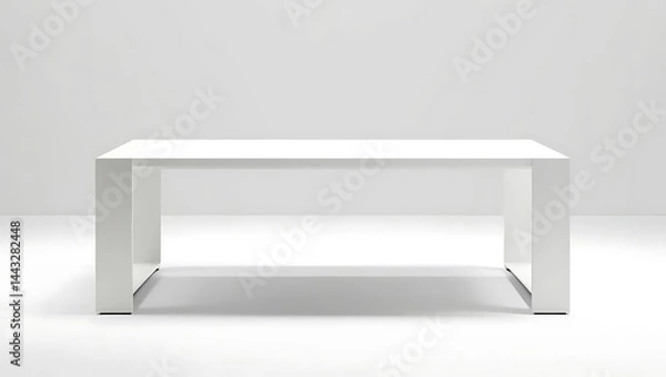 Obraz Minimalist White Table on White Background