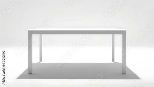 Obraz Minimalist White Table on White Background