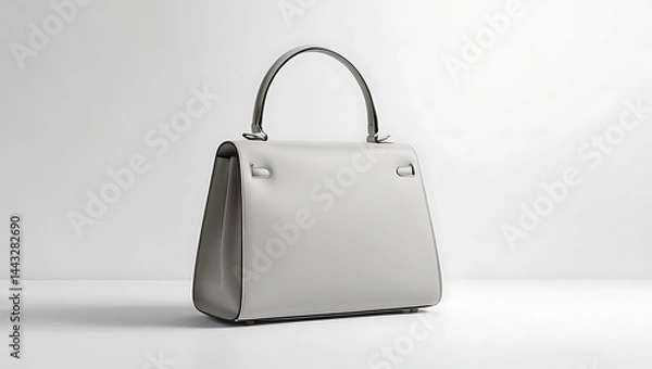 Obraz Elegant Leather Handbag in Neutral Gray