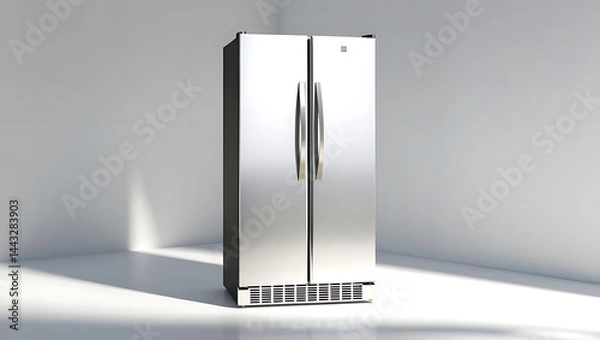 Obraz Stainless Steel Refrigerator Appliance in Corner