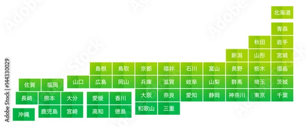 Fototapeta 都道府県マップ