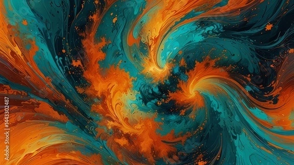 Fototapeta abstract background with colorful swirls
