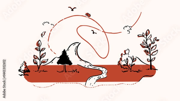 Obraz Negative space design, clean vector    -  