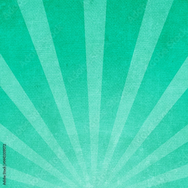Fototapeta Green sunburst, vector sunbeam, sun rays lines effect, starburst background, illustration of sunset, sunrise, sunshine, sunny day and sunlight 