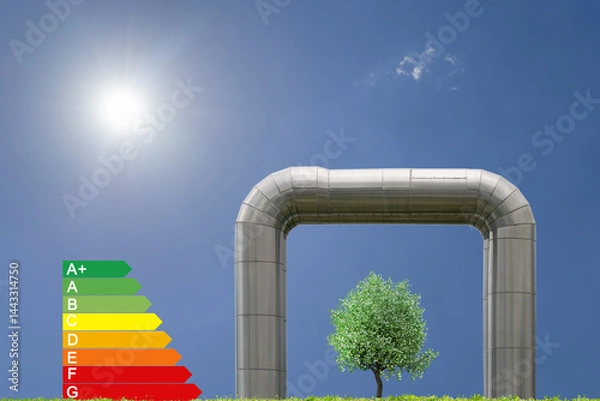 Fototapeta Efficient district heating with a high proportion of renewable energy