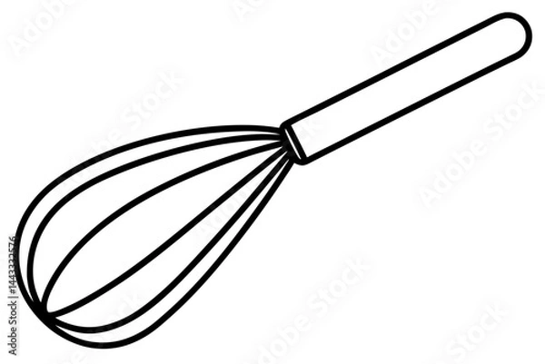 Obraz Whisk Icon – Line Art Vector for Baking and Mixing Themes

