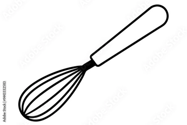 Fototapeta Whisk Icon – Line Art Vector for Baking and Mixing Themes

