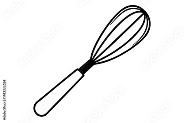 Obraz Whisk Icon – Line Art Vector for Baking and Mixing Themes

