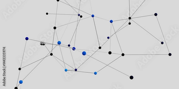 Fototapeta Modern abstract background. Network connection, nodes, and lines. Ideal for tech, business, and communication concepts.
