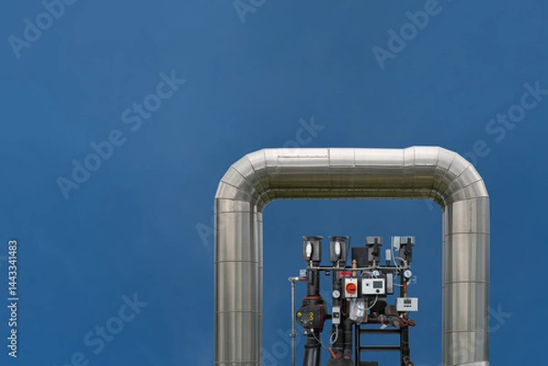Fototapeta District heating pipeline with transfer station