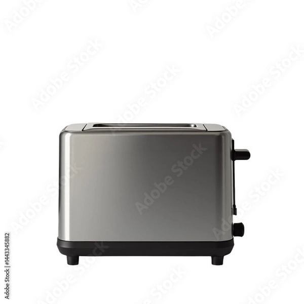Fototapeta Polished stainless steel toaster stands elegantly on countertop