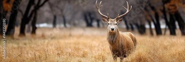 Obraz Majestic deer in a golden field (3)