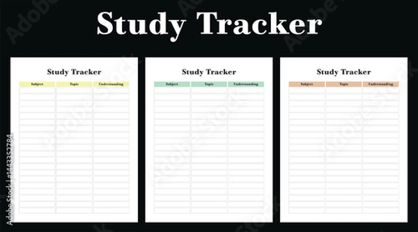Obraz Study Tracker, student, planner, interior, kdp,