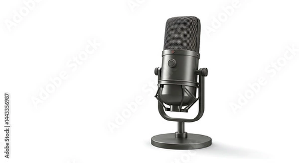 Obraz Isolated Classic Microphone, Studio Sound, White Background.