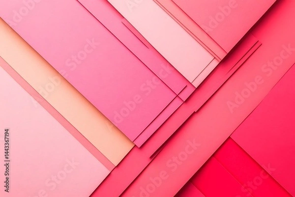 Obraz Overlapping Pink Toned Paper Sheets and Geometric Shapes with Textured Surface