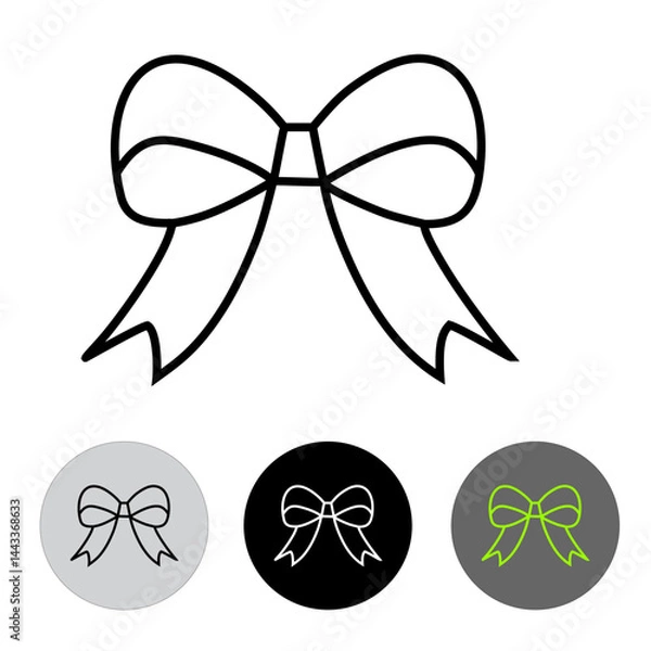 Obraz bow tie icon, line and color icon, there are black and white and light green colors using dark white, black and light black buttons