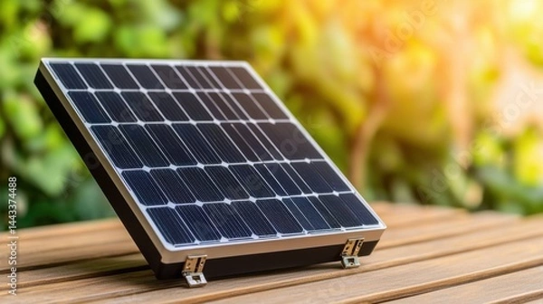 Obraz Rare earth renewable energy Concept, Compact and Portable Solar Battery Bank with Standard Design for Outdoor and Indoor Use