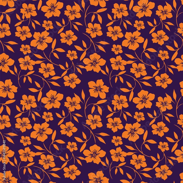 Fototapeta textile design with abstract flower pattern