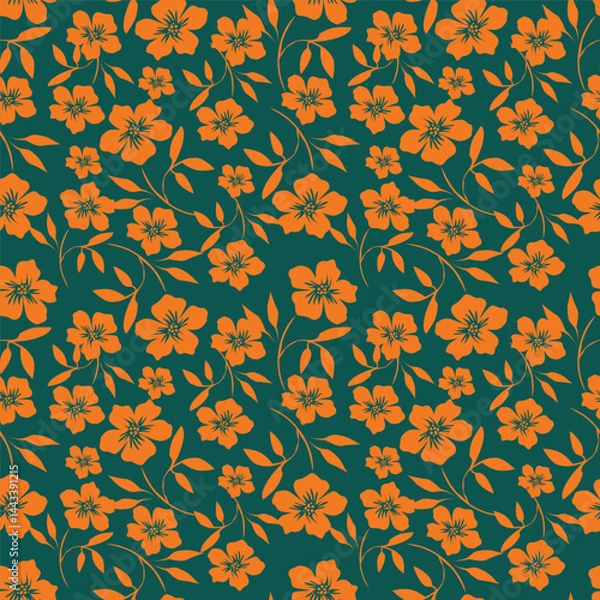 Fototapeta textile design with abstract flower pattern