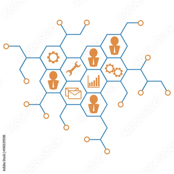 Obraz Abstract business structure illustration.