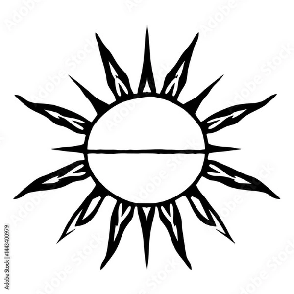 Fototapeta Sunburst vector graphic black and white sun rays illustration drawing sun design sunlight sunshine art 