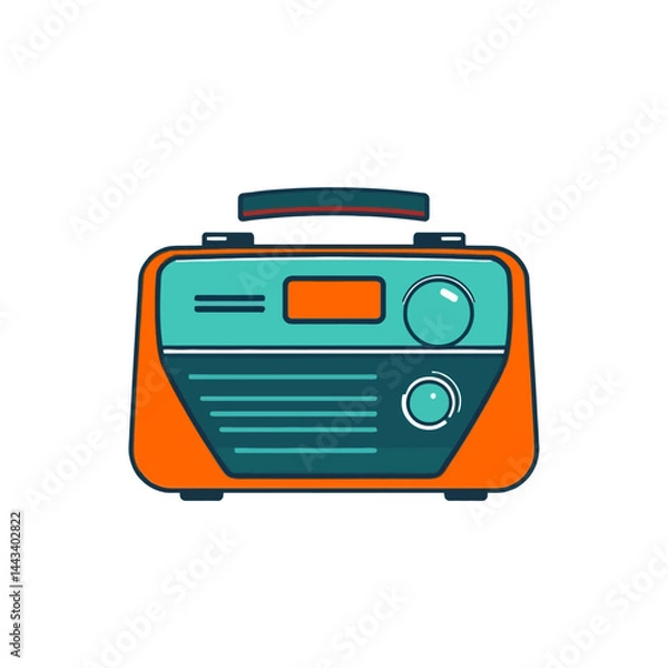 Fototapeta Portable radio vector illustration retro style radio design vintage radio graphic radio icon radio image art