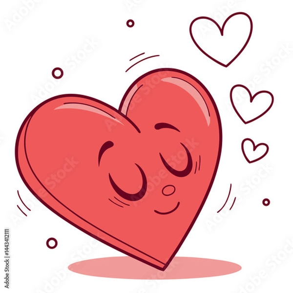 Fototapeta Heart Emoji with Soft Shadow Effect

