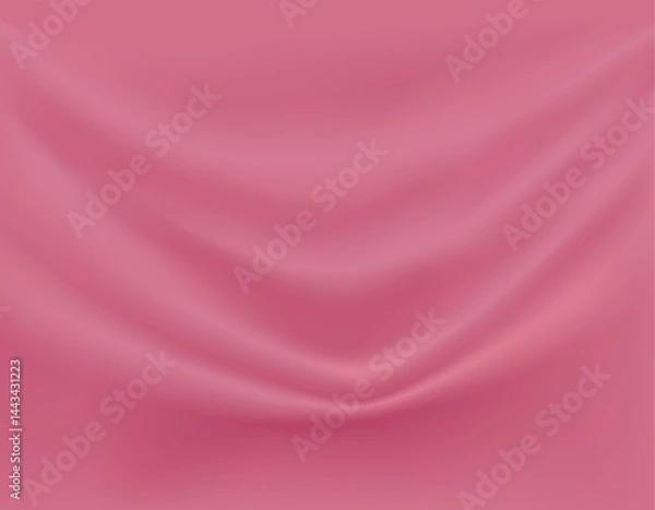 Fototapeta Close-up texture of smooth purple silk material. Shiny crimson background with smooth texture of fabric folds. Textile pattern.
