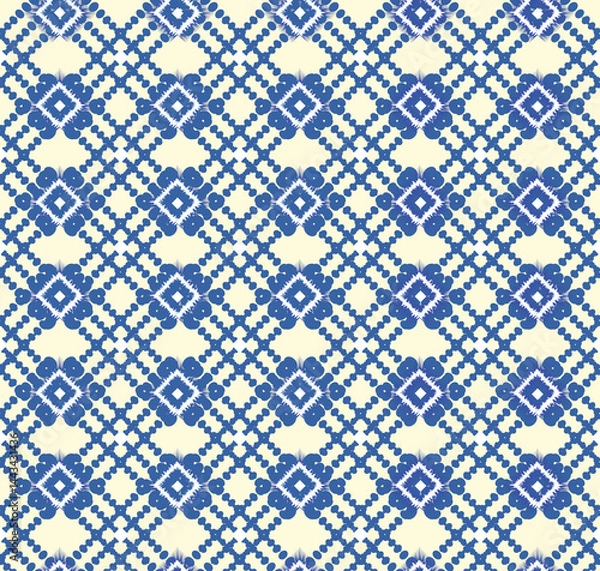 Fototapeta Minimalist ripple line abstract seamless pattern with geometric diagonal ornament.