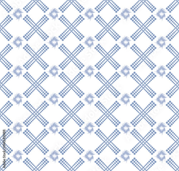 Fototapeta Minimalist ripple line abstract seamless pattern with geometric diagonal ornament.