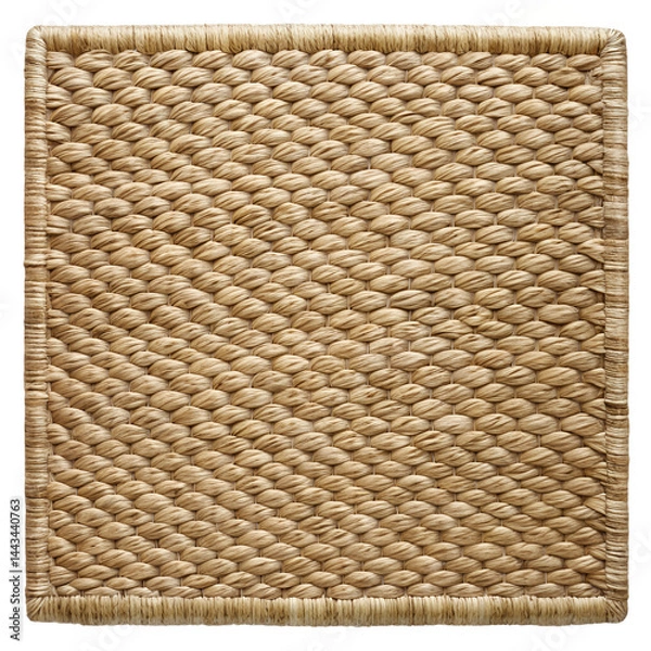 Fototapeta Woven fiber floor covering texture material design element on transparent background