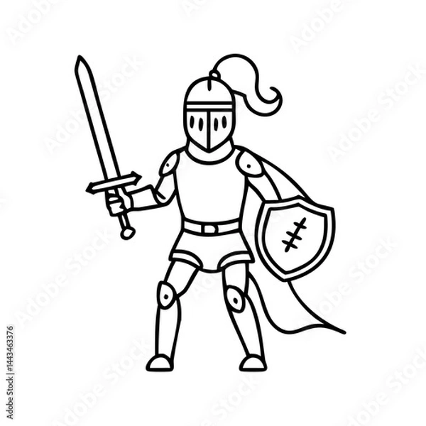 Obraz medieval knight icon, medieval knight vector illustration-simple illustration of medieval knight, perfect for medieval knight logos and icons