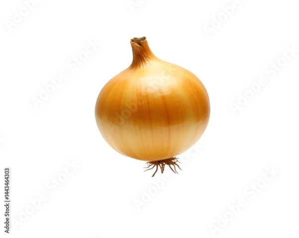 Fototapeta Isolated Vibrant Yellow Onion, A Studio Shot Showcasing the Perfect Roundness and Golden Hue of a Single Onion Against a Minimalist Setting