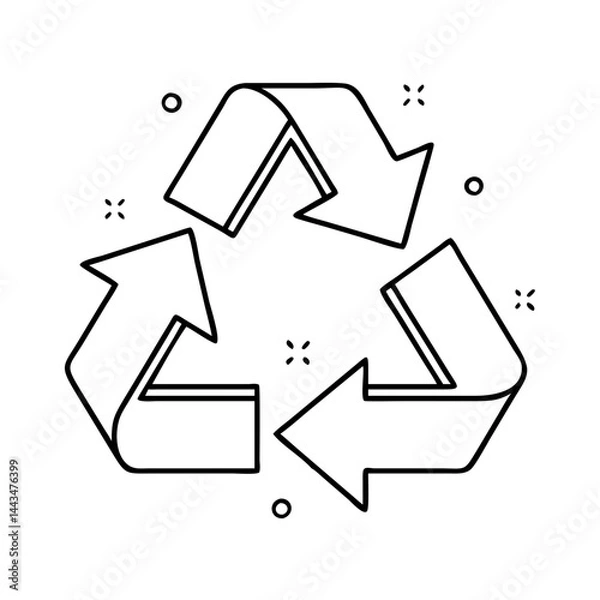 Fototapeta recycle symbol icon, recycle symbol vector illustration-simple illustration of recycle symbol, perfect for recycle symbol logos and icons