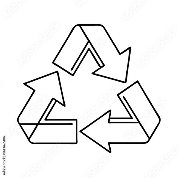 Fototapeta recycling arrows icon, recycling arrows vector illustration-simple illustration of recycling arrows, perfect for recycling arrows logos and icons