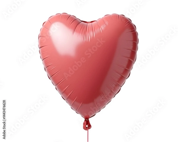 Fototapeta Rose Shaped Balloon Floating on Isolated Plain Setting Depicting Romance, Celebration, and Joyful Occasions with a Clean Presentation